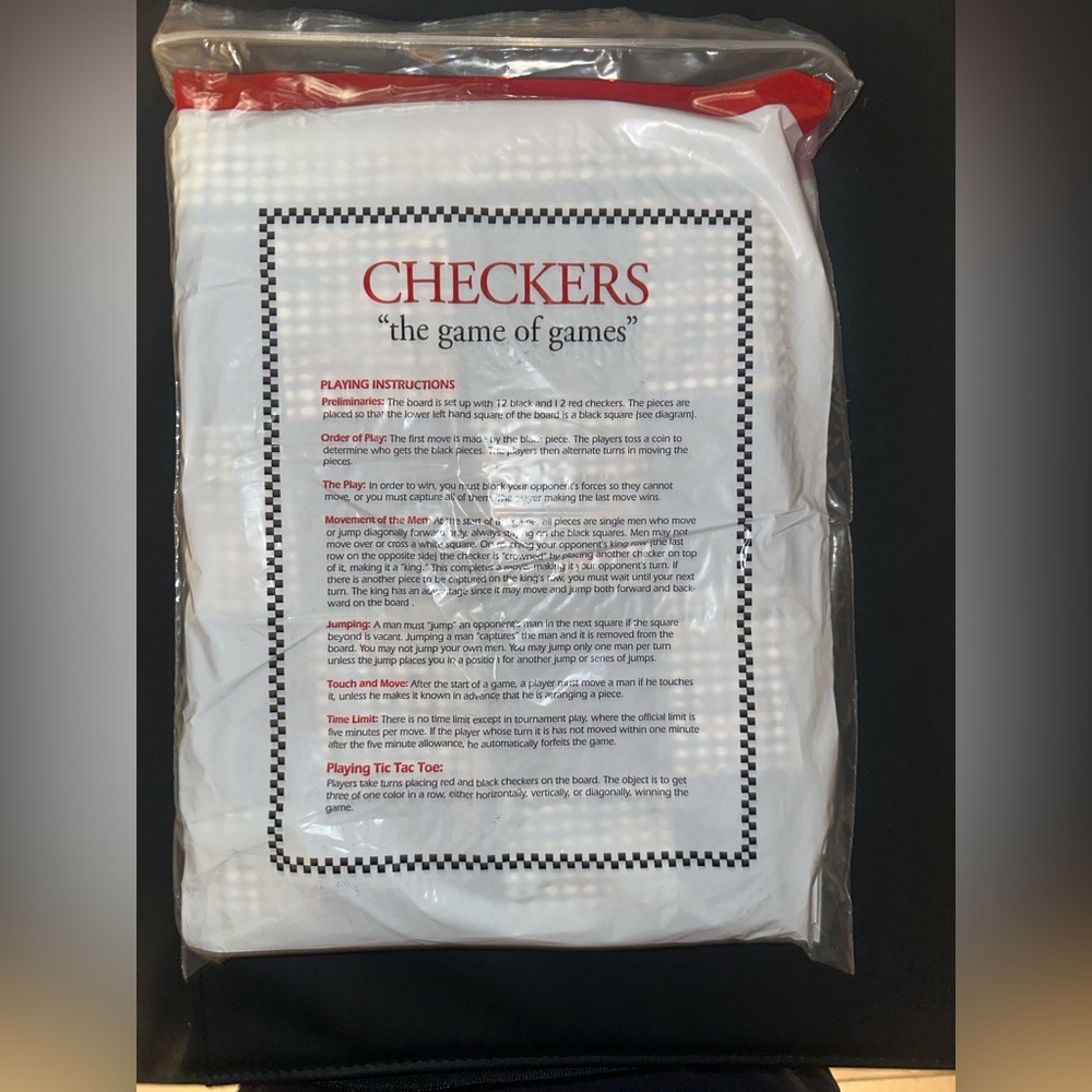 Giant Checkers Game Blanket Board with Plastic Pieces Beach Picnic